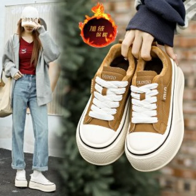 

2026 женские белые кроссовки на массивной платформе, повседневная обувь в корейском стиле, увеличивающая рост, модные слипоны на весну и осень