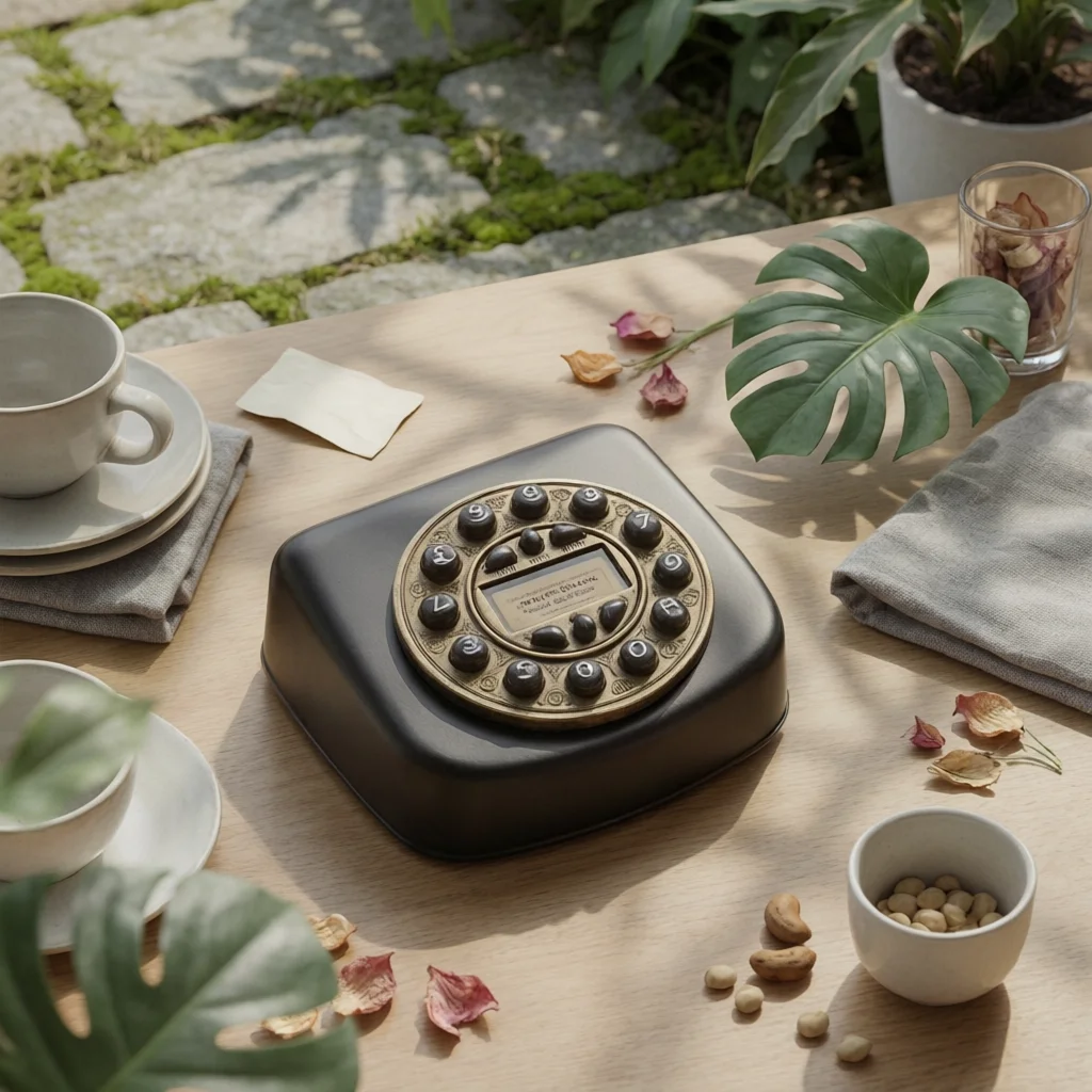 Antique-Style Corded Telephone Ornate Vintage Landline Telephone Decorative Push-Button Phone Plug and Play