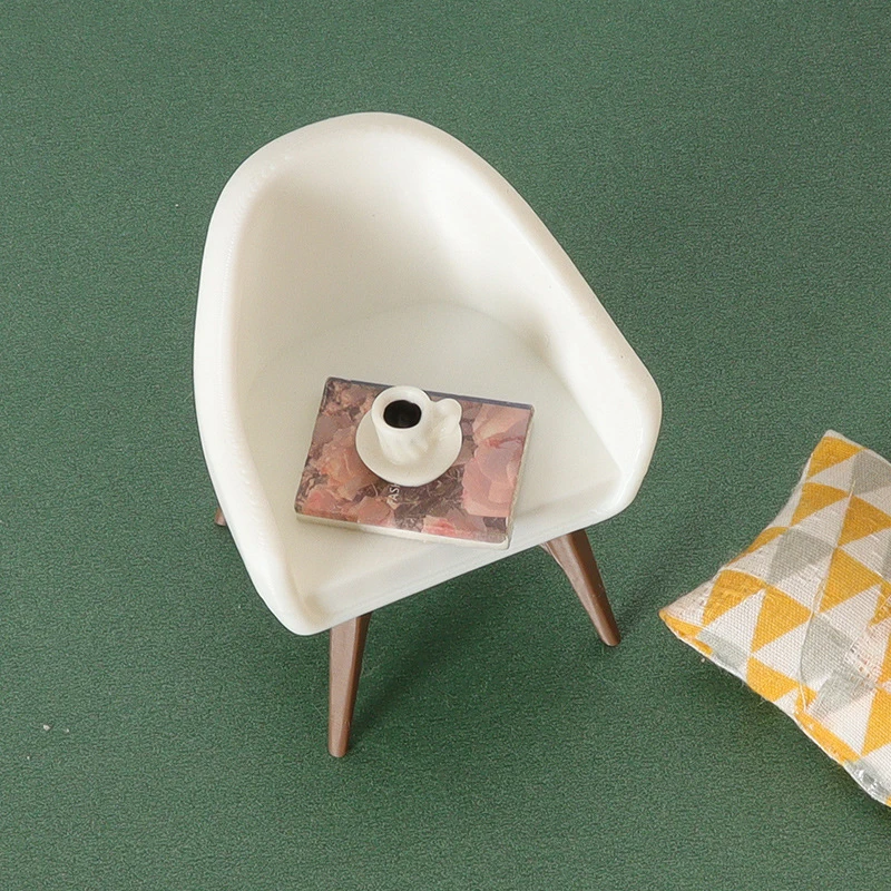 Charming 1/12 Scale Armchair Miniature for Dollhouse Living Room Furniture Display, Perfect Model Props