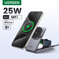 UGREEN 3-in-1 MFi 25W Magnetic Wireless Charger Stand Qi2 Charging For iPhone 16 Pro Max/AirPods 4 For MagSafe Fast Charger