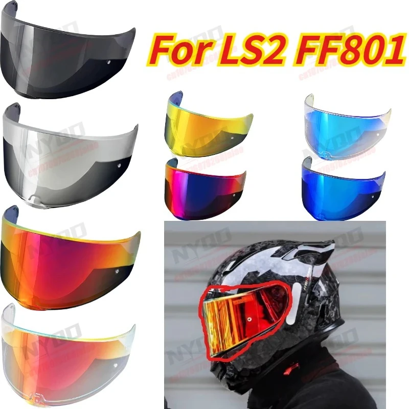 Helmet Visor Lens for LS2 FF801 Full Face Helmet Replacement Wind Shield Anti-UV Sun Protection Mirror Lens
