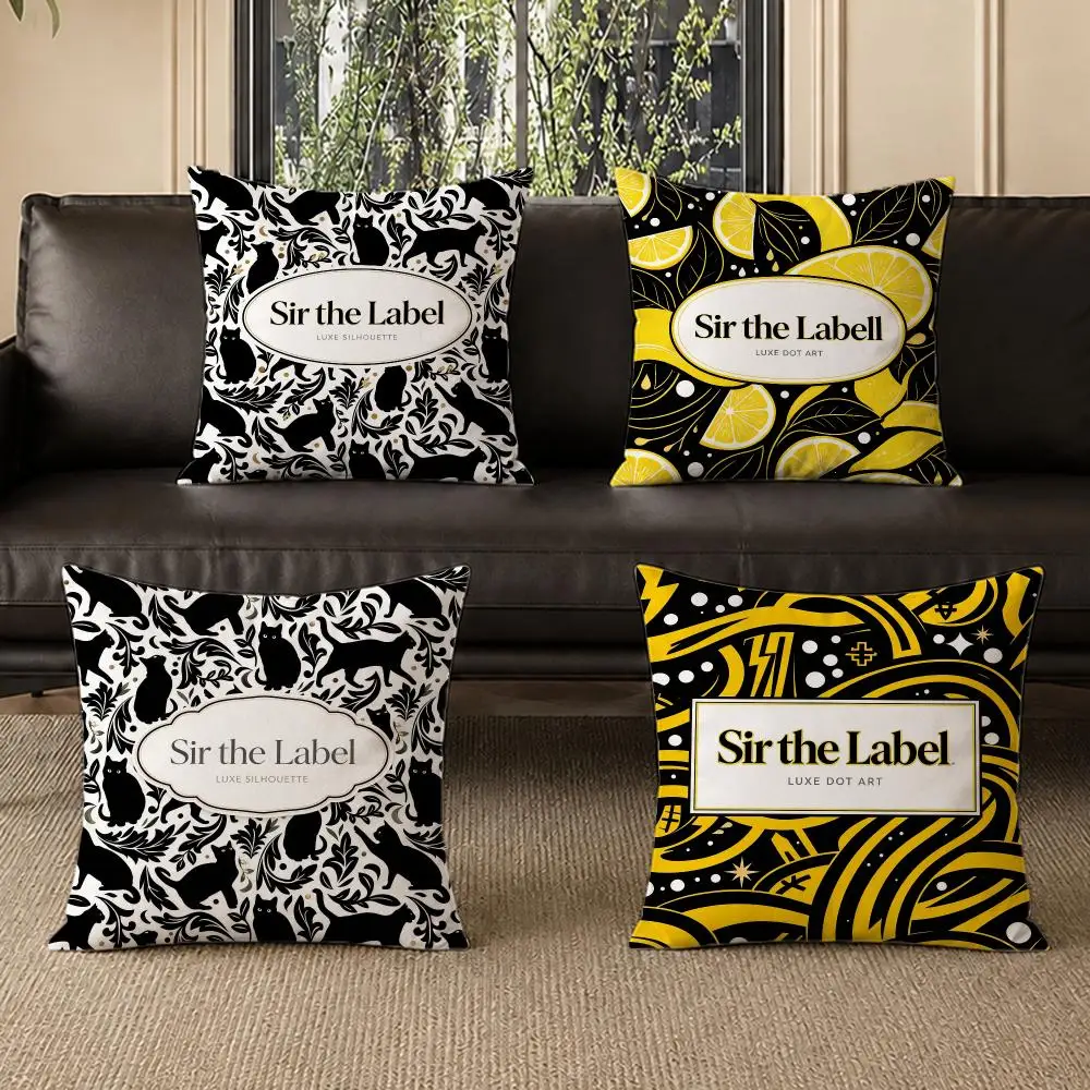 fashion Sir the Label Cushion Cover Pillow Short Plush Pillow Modern Minimalist Style for Living Room Bedroom Gift Giving