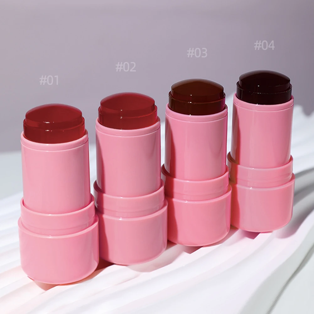 

4-color Private Label Blush Stick Custom Logo Jelly Blusher Pigment Vegan Moisturizing Makeup Wholesale Cruelty Free Pink Box
