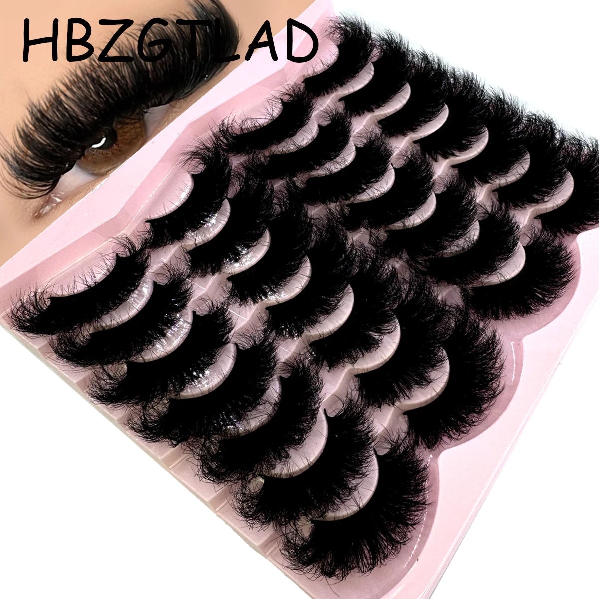 14 par rzęs z norek 25mm, dramatyczne rzęsy 3D, ręcznie robione puszyste rzęsy, naturalna długość, przedłużanie rzęs 25mm