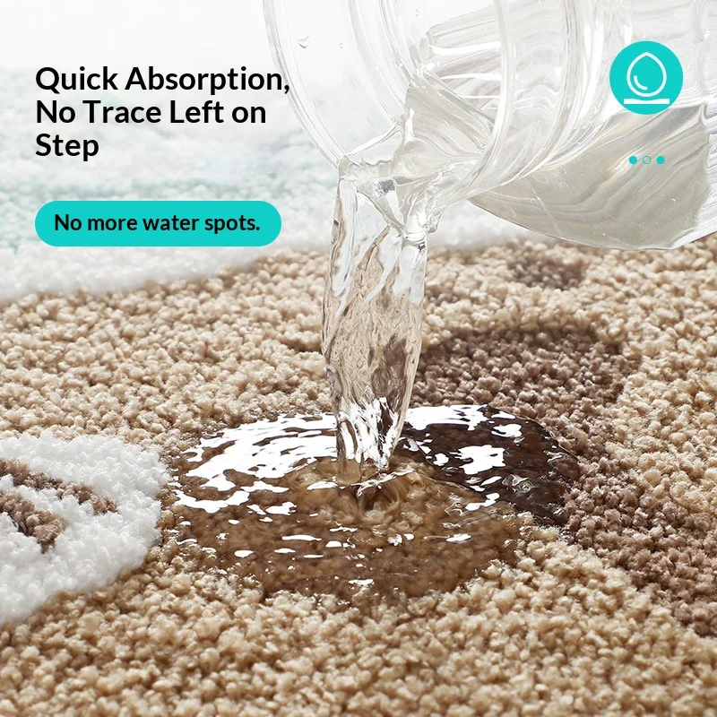 Bathroom Flocking Absorbent Floor Mat Toilet Non-slip Tufted Mat Household Toilet Door Carpet Anti-Slip Absorbent Bath Mat