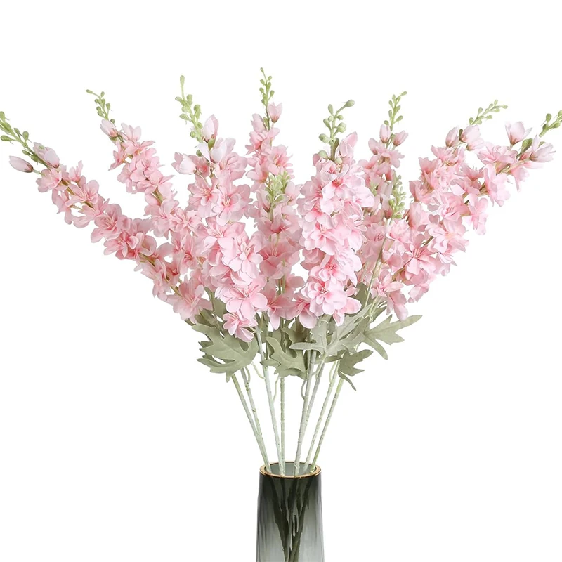 2Pcs Delphinium Artificial Flower 85cm Long Larkspur Stem Silk Flower Bouquet for Home Room Garden Outdoor Wedding Decoration image 3
