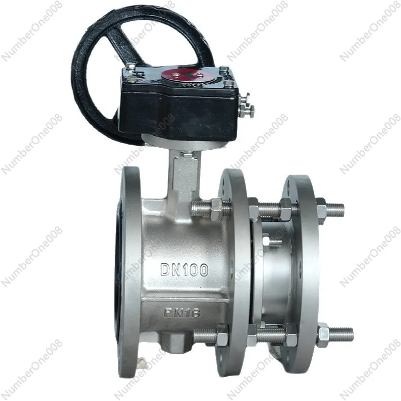 

Full Stainless Steel Flange Butterfly Valve, Worm Gear Operated Soft Seal Bidirectional Pressure