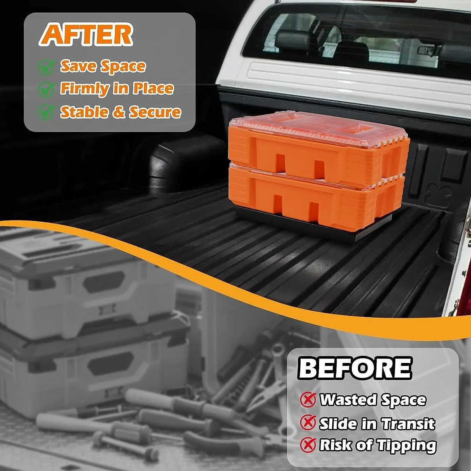Mounting Plate Durable Iron Toolbox Bracket Portable Heavy Duty Case Holder Modular System Accessory for Truck Bed Installation