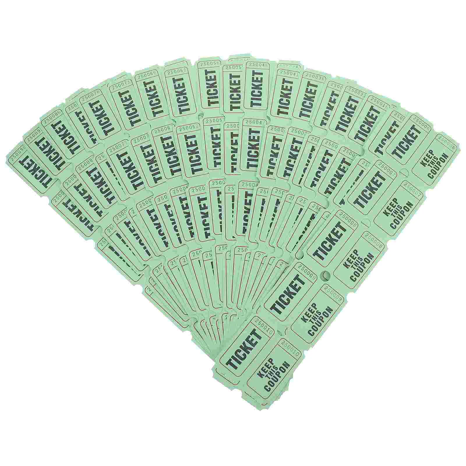 100 Pcs Ticket Raffle Tickets Game for Events Carnival Token Concert Classroom Paper Labels Festival Travel