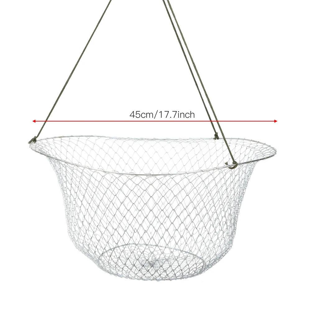 Outdoor Folding Fish Cage, Folding Steel Wire Fishing Net Bait Shrimp Cage Crab Lobster Trap Nets for Freshwater Outdoor