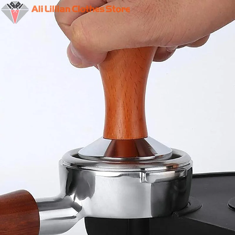 Wooden Handle Coffee Powder Press 51/53/58mm High-Quality With Stainless Steel Base For Concentrated Espresso Durable Kitchen