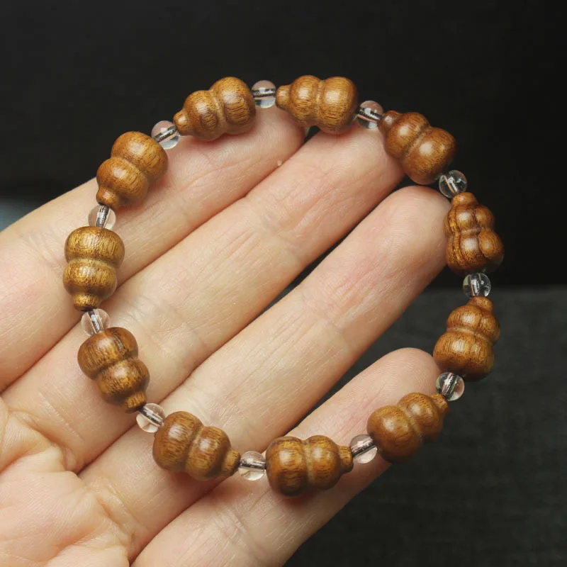 Guajacwood More than Golden Sandalwood Treasure Gourd Bracelet Amusement Article Fu Lu Buddha Beads Fashion Ornament Gift