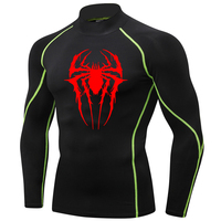 Cross-border Spider Training Long Sleeve T-shirt Compression Sports Tight-fitting Top For Men Fitness Super Hero T-shirt Men