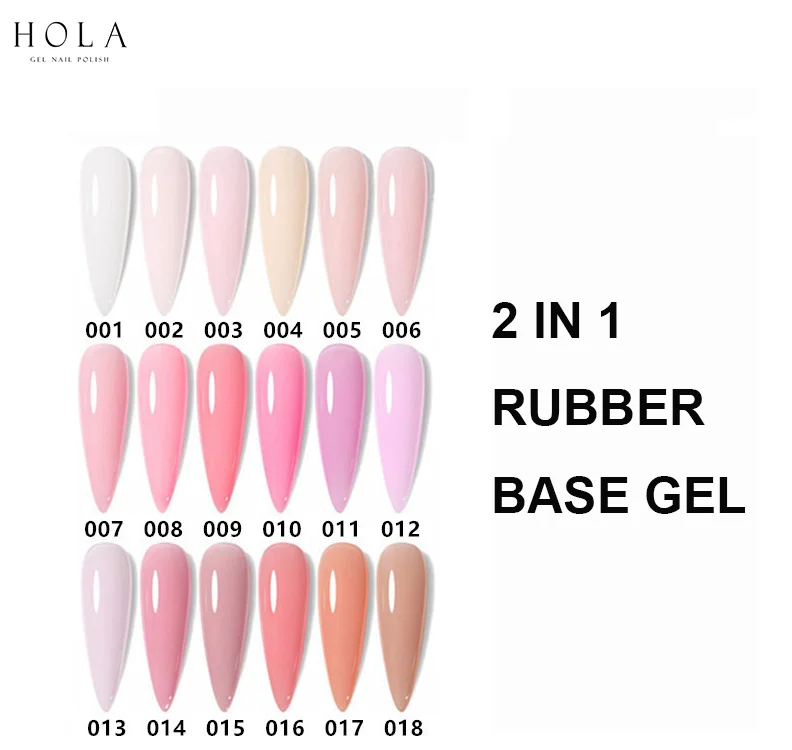 HOLA NAIL Milky Pink Rubber Base Gel Nail Polish Glitter 15ml Semi-Permanent Varnish Soak Off Self Leveling UV LED Gel Nude Gel