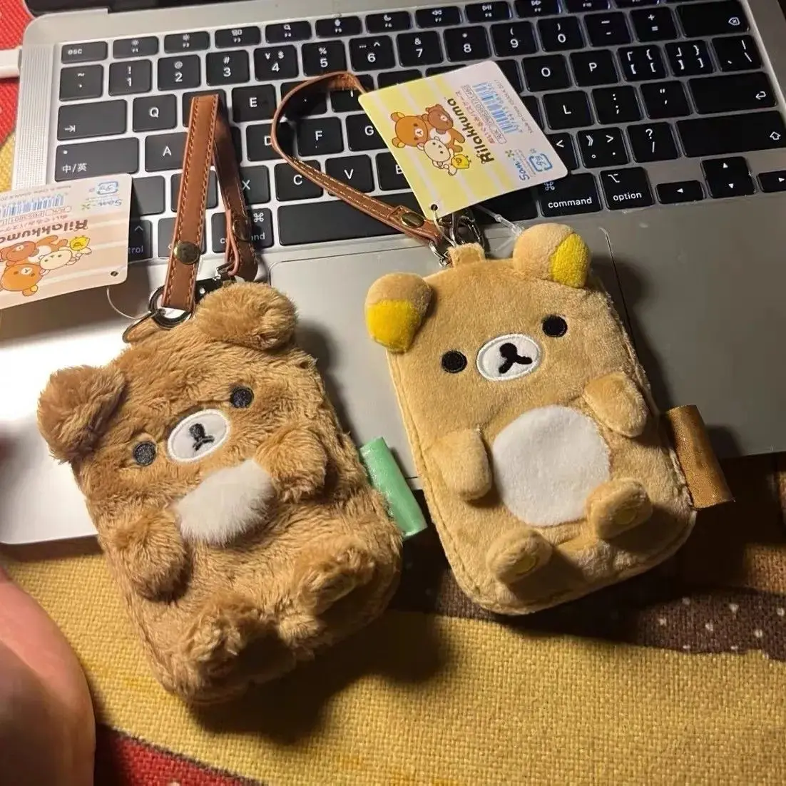 

Милый японский стиль San-X Rilakkuma аниме товары маленький медвежонок плюшевый держатель для карт кулон аксессуары студенческие игрушки подарок