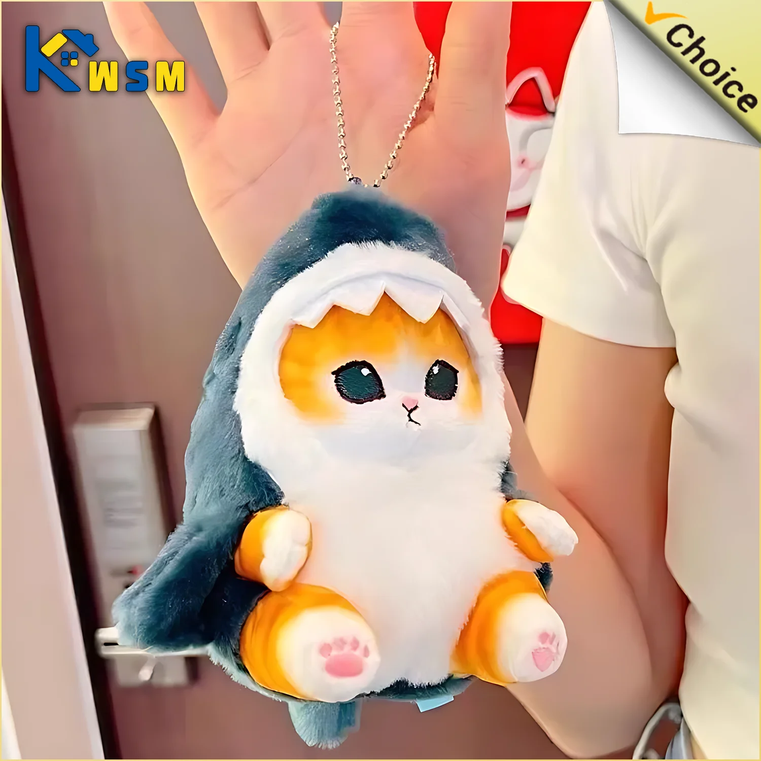 Chat en peluche ShriAJCat, pendentif au beurre, vêtements de requin mignons chauds, décoration de sac de voiture de chambre, pendentif d'ouverture, cadeau de vacances, 1 à 10 pièces