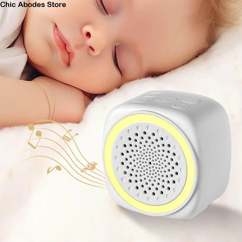 

с RGB-подсветкой Baby White Noise Machine, 26 типов, успокаивающая музыка с таймером, звуковой плеер для сна, ночник, белый, с автоматическим отключением