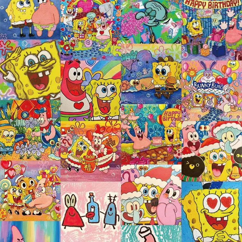 

60PCS Pittura Ad Olio Spongebob Cartone Animato Carino Laptop Cellulare Caso Computer Chitarra Adesivi All'ingrosso