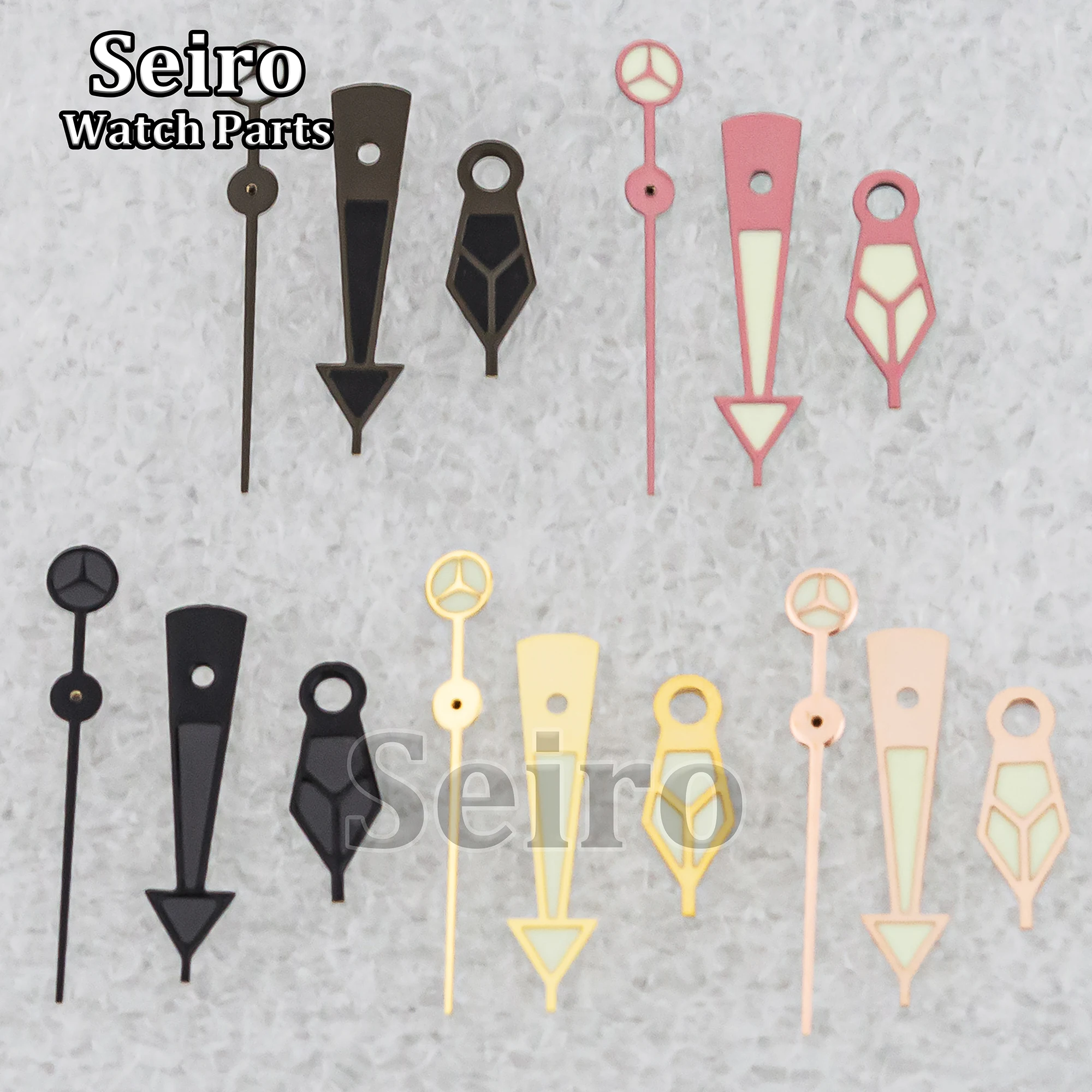 

Coffe Black Rose Gold Pink Gold Watch Hands Green Luminous Watch Pointers Needles for NH35 NH36 Movement Replacements Modified