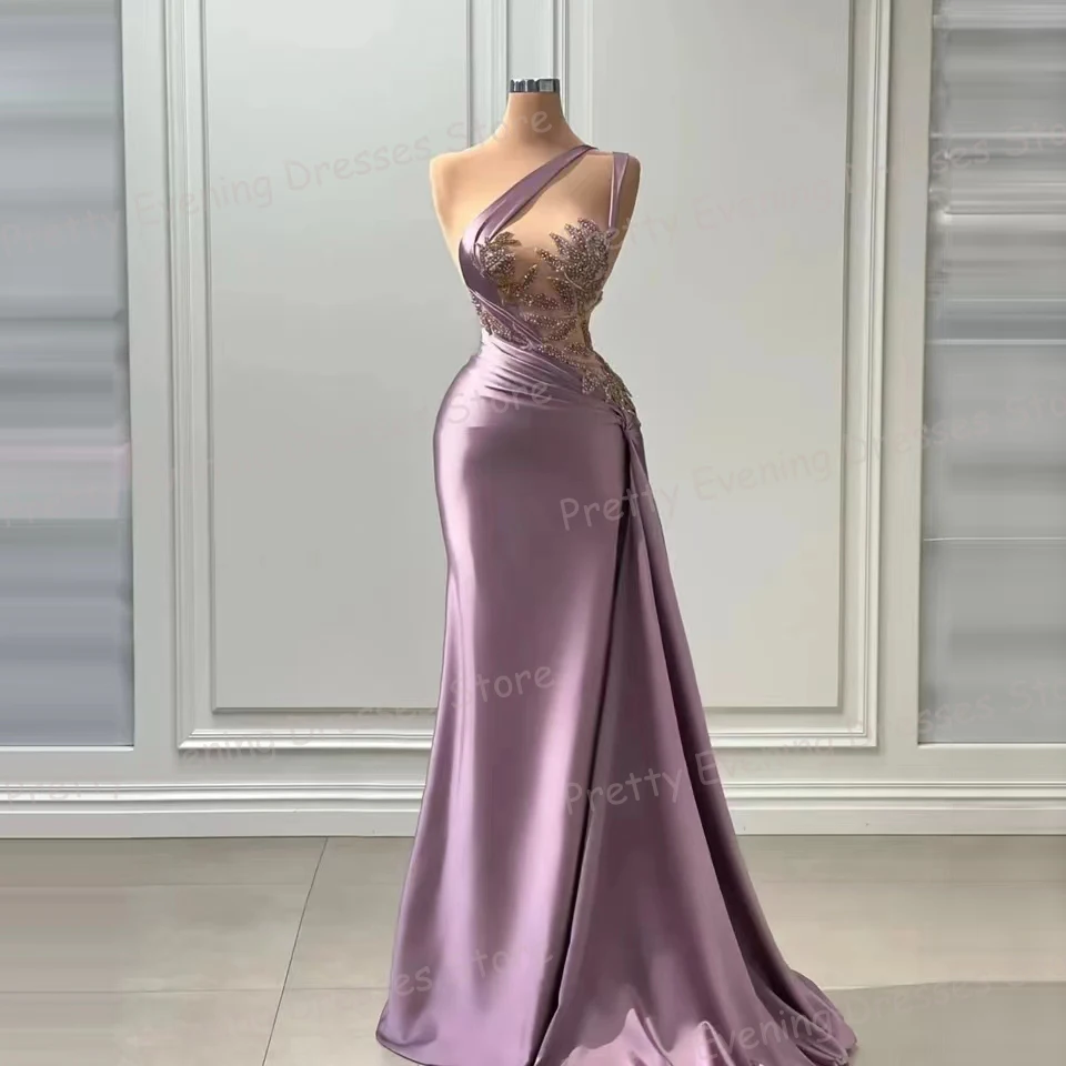 Elegant Woman\'s Evening Dresses Sexy Sweetheart Prom Growns Mermaid One Shoulder Appliques Hollow Robes De Mariée Customized