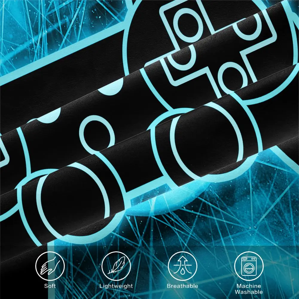 Neon Cyber Gaming Controller Print Fitted Sheet Set Bed Sheets Set Bedding Set Soft Breathable Bedding for Gamer Bedroom Teens view 3