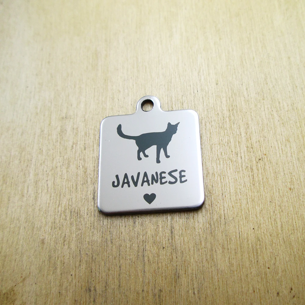 

20 шт. -- гаванские подвески из нержавеющей стали для домашних животных Мими, подвески-подвески «сделай сам» с лазерной гравировкой