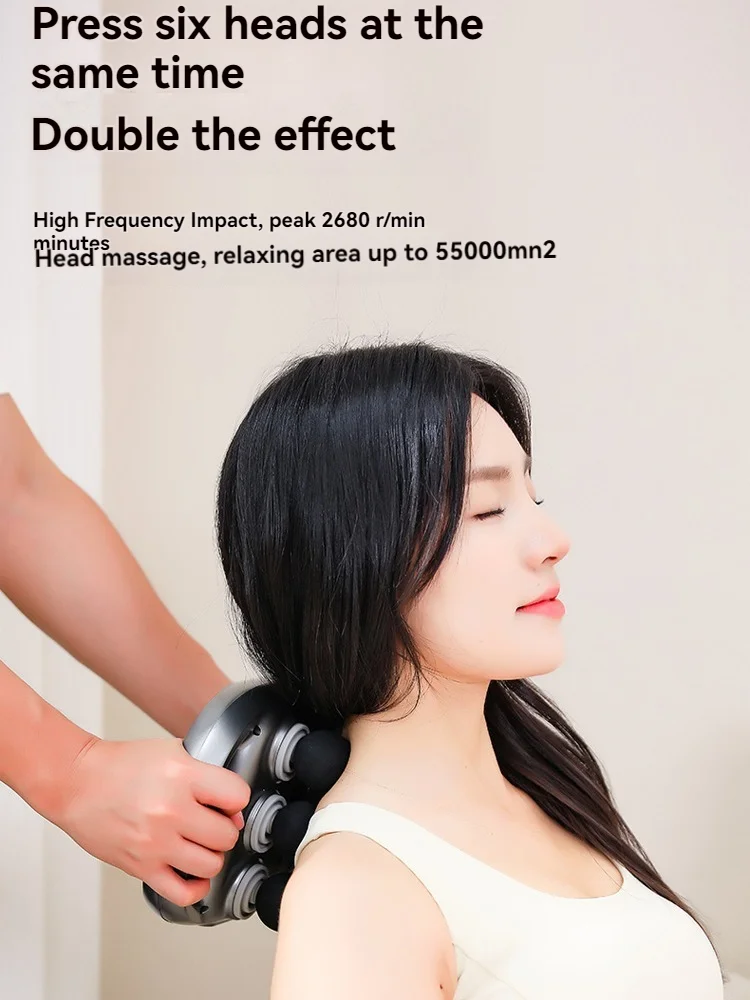 

6-Head Massage Gun Deep Tissue Muscle Relaxation Fascia Gun Powerful Vibration for Large-Area Massage Suitable for All Body Area