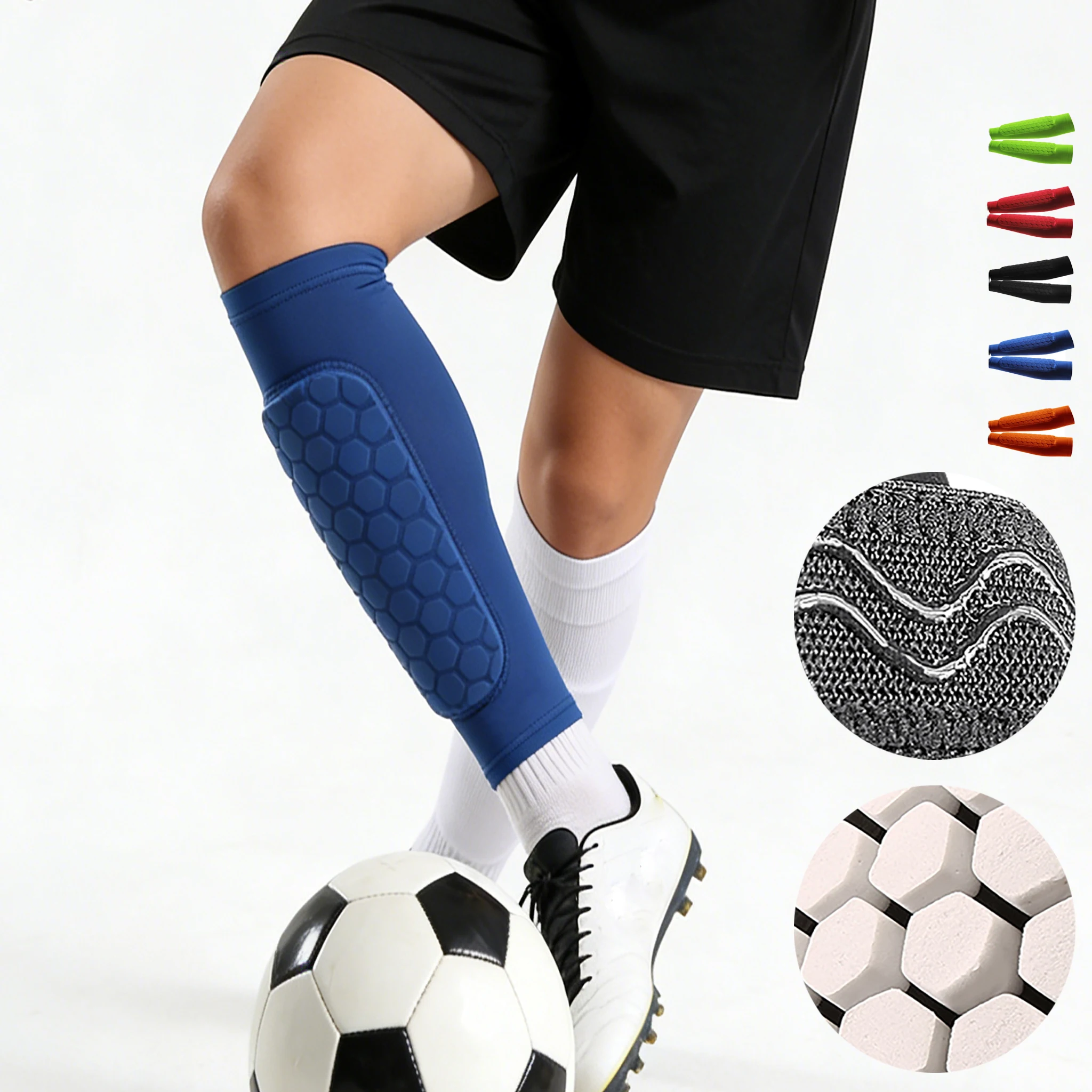

1 шт., рукава для ног, защита голени, противоударные сотовые нейлоновые поддерживающие носки, защита голени, футбольное снаряжение, футбольные щитки, спортивные леггинсы