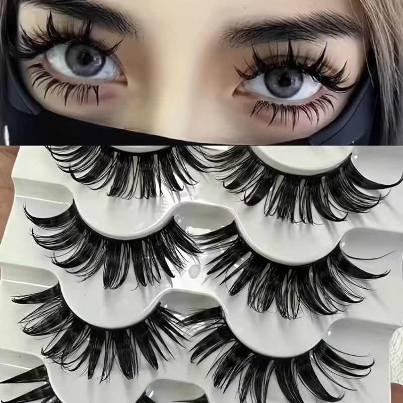 10 pairs of manga eyelashes, Japanese role-playing, spiky eyelashes, 16MM thick artificial mink doll eyelash extension set - AliExpress