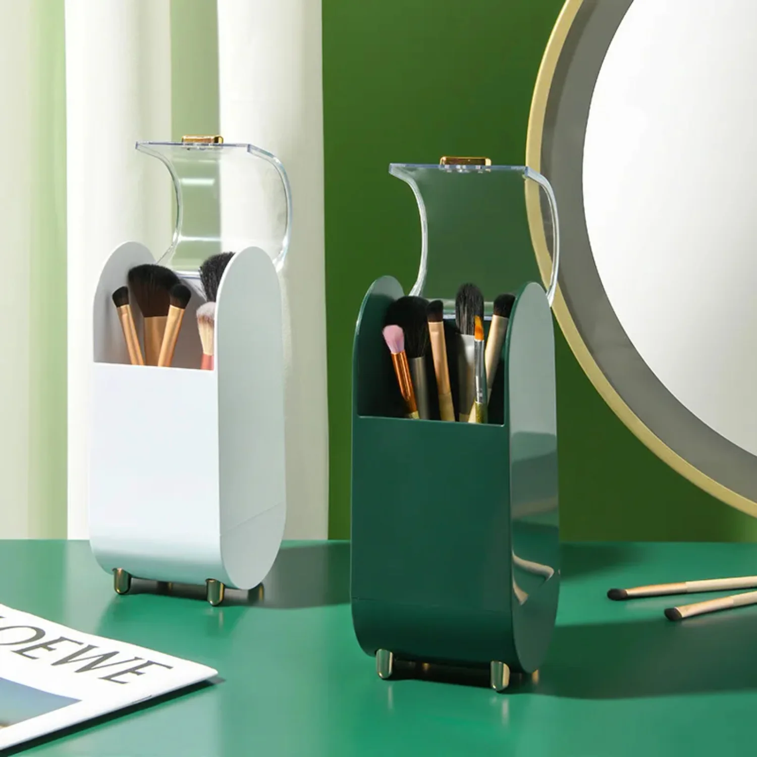 Makeup artist storage bucket to remove dustproof makeup brush holder lipstick pencil storage container storage box