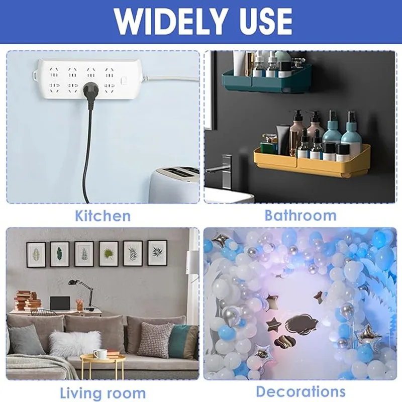 12 Paar DIY Command Klebstreifen, starke doppelseitige Klebebänder, unsichtbare Fotorahmen-Befestigungsstreifen für Zuhause und Büro, Wandmontage – Detail 2