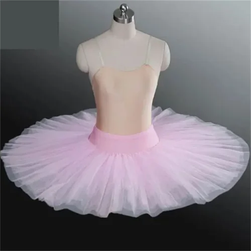 Tutús de Ballet profesional para adultos y niños, tutú de medio Ballet rígido con panqueque, faldas tutú de práctica para niñas, tutú de plato blanco para niños