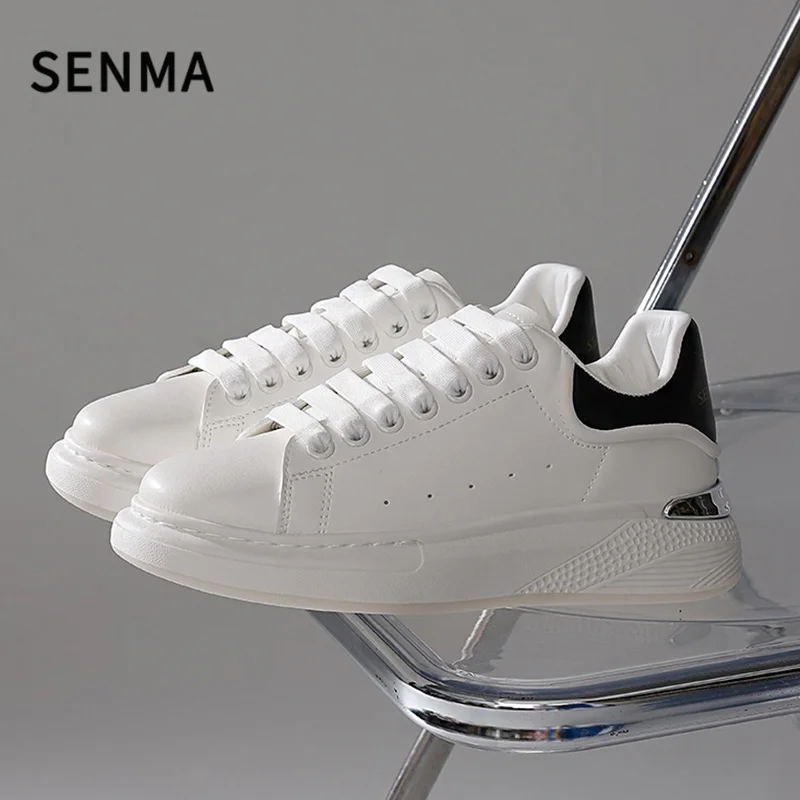

Женские белые кроссовки SENMA 2026: Новинка весенней коллекции, популярные кеды, универсальные повседневные спортивные туфли для женщин и пар, роскошная мужская обувь