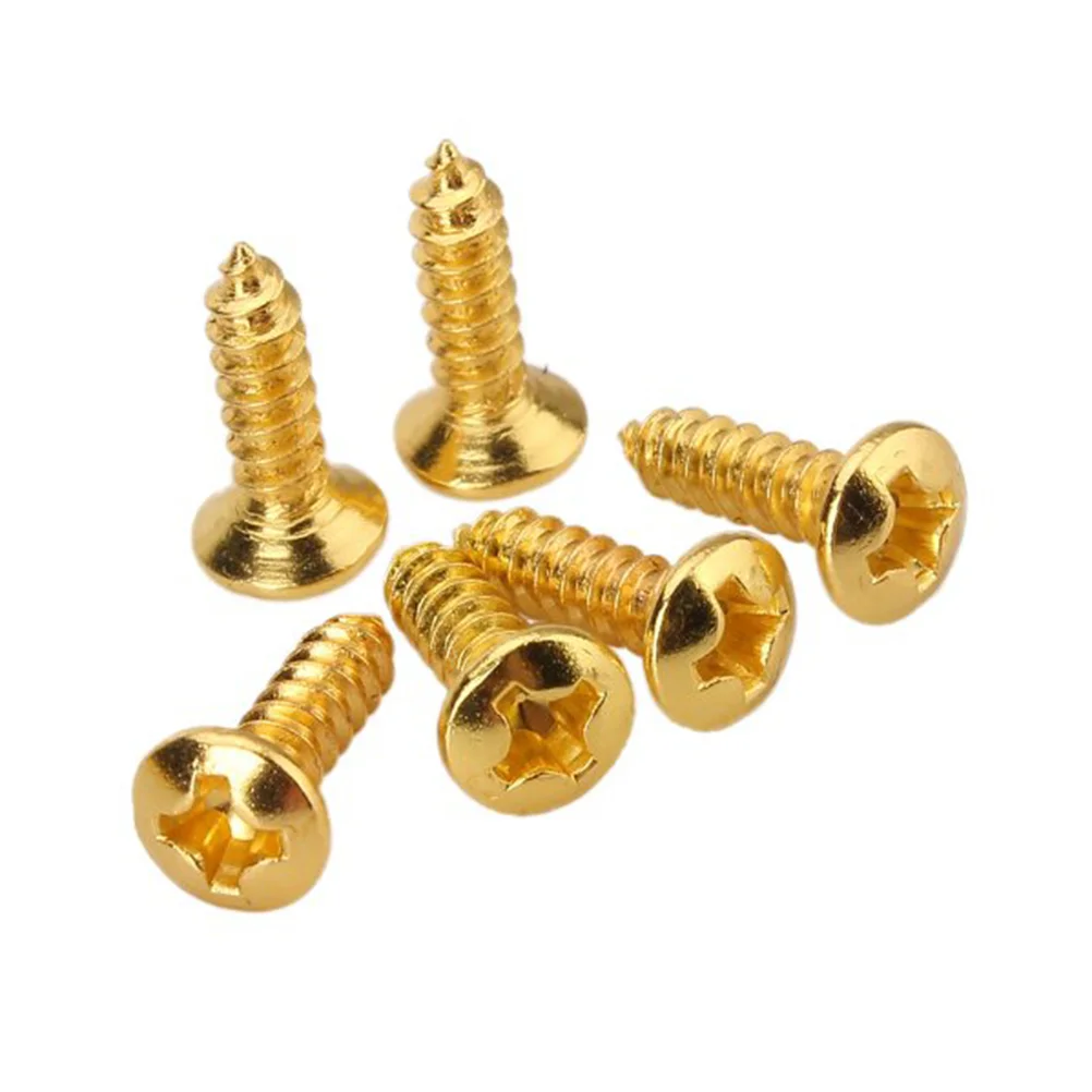 

50pcs Guitar Bass Pickguard Screw For ST TL SG Guitar (Golden) Guitar pickguard screw Golden guitar pickguard screw