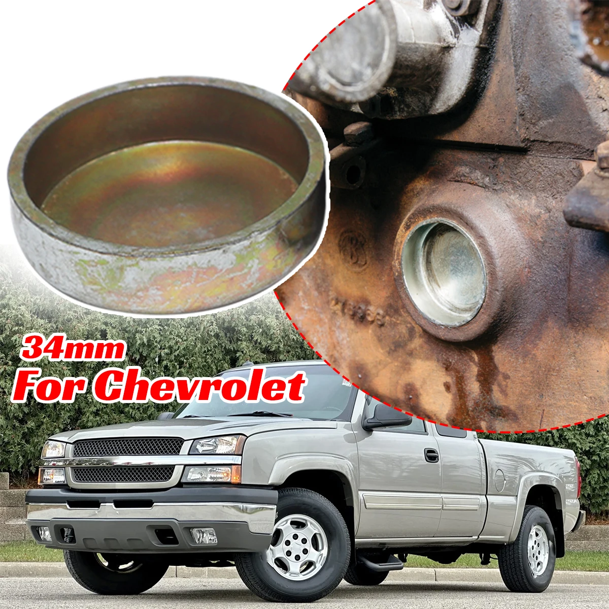 

34mm For Chevrolet Engine Core Plug Expansion Welch Block Freeze Cap Cylinder Head Hole Seal Frost Plug Cover Zinc Plated Cup