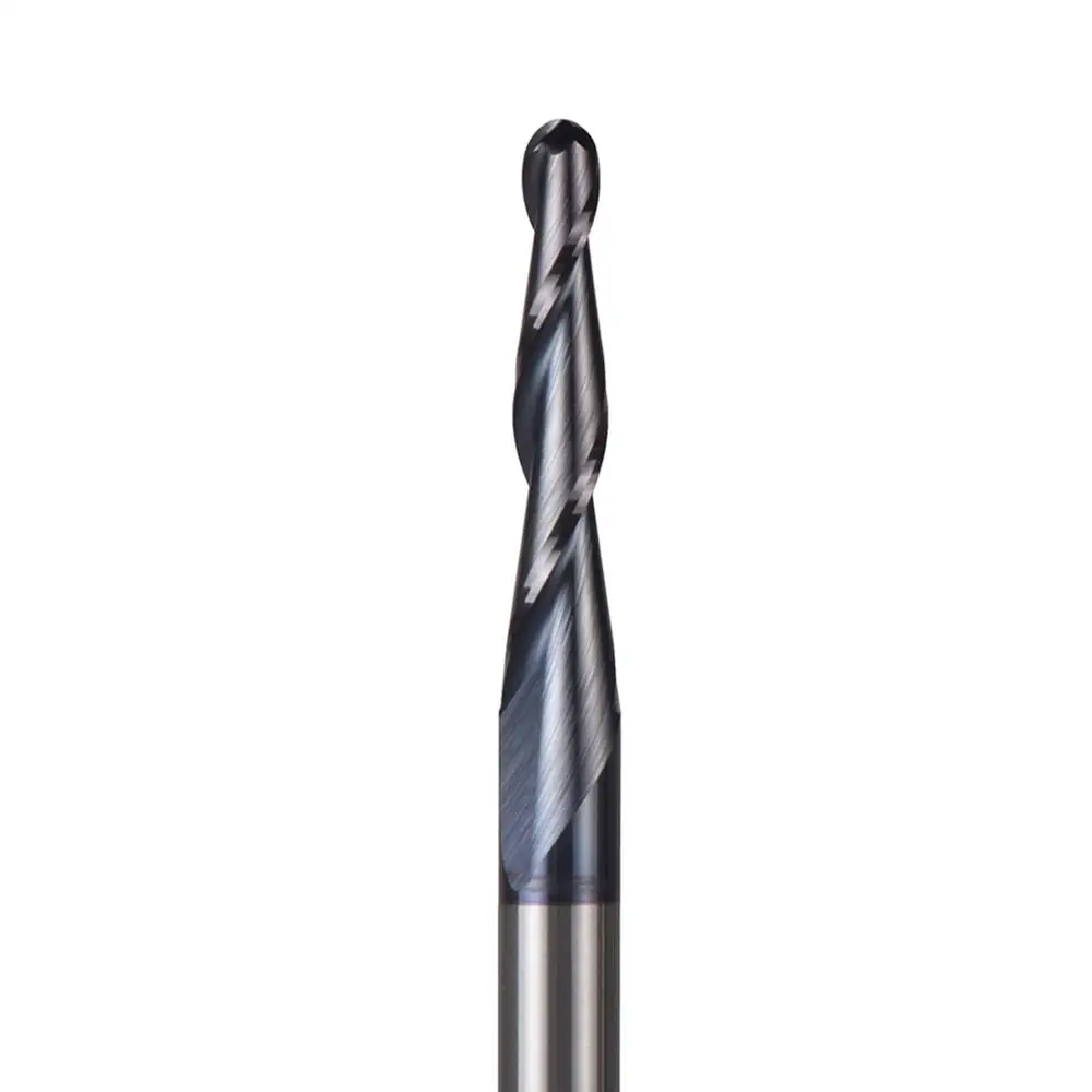 4 adet/grup karbür Katı Karbür Inç Boyutu 3.175mm Küresel Uçlu Konik End Mill Freze Uçları Konik Ahşap Metal freze kesicisi