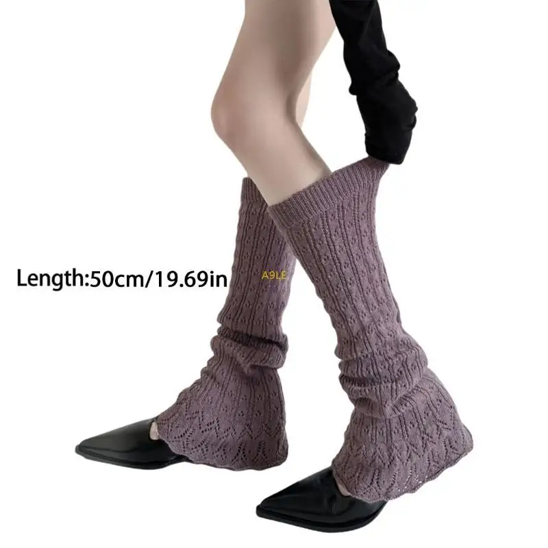 1 Pair Breatahble Leg Warmer Comfortable Knitted Socks Sleeve for School Daily