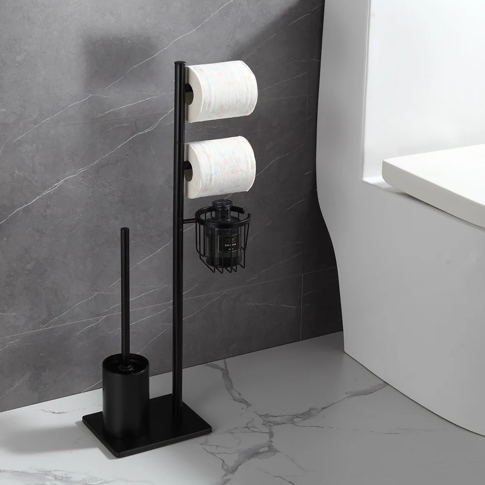 Imagem -05 - Standing Toilet Paper Holder com Armazenamento Suporte de Tecido para Banheiro