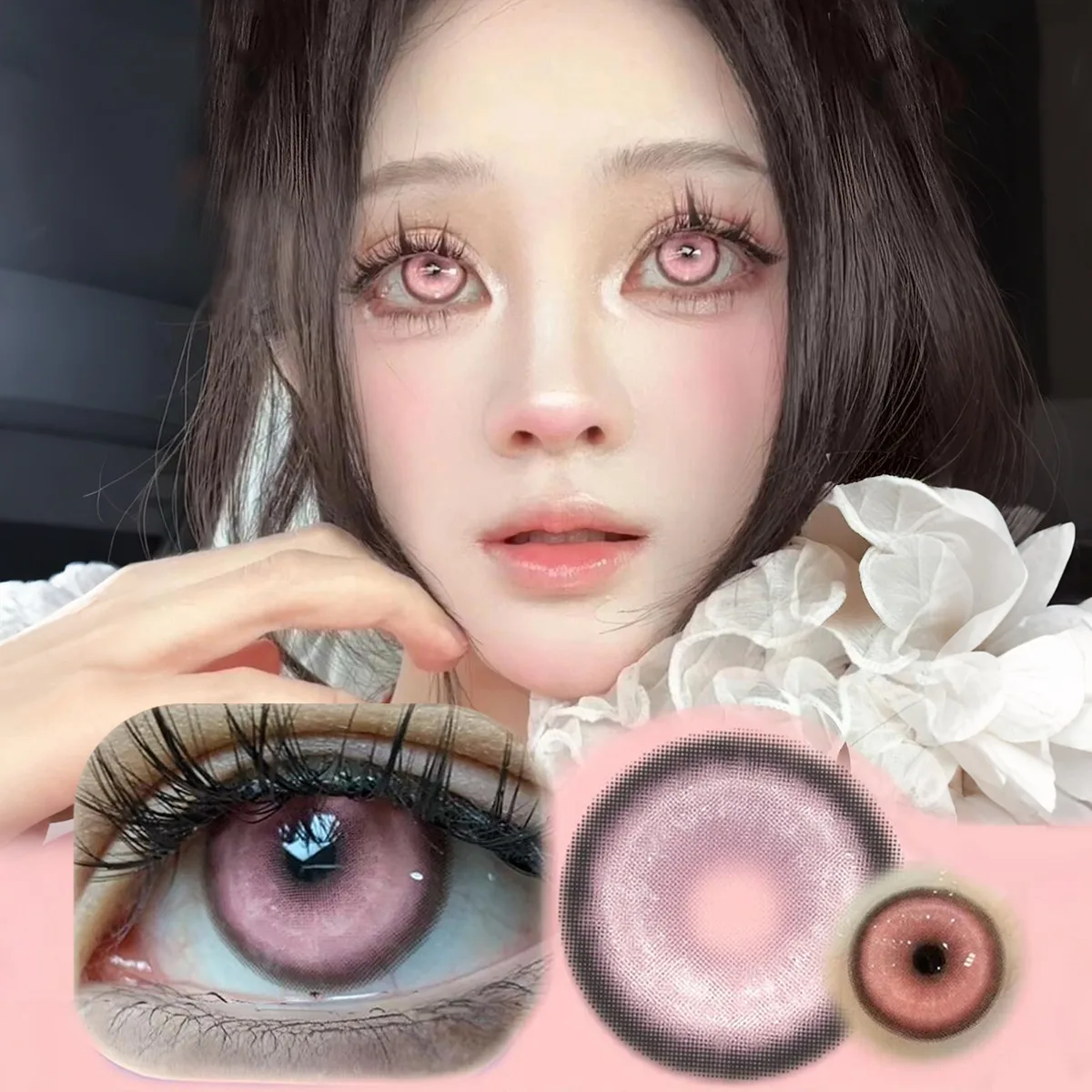VISUASHOW Cyber Cosmetic Blue Anime Cosplay Colored Contact Lenses for Halloween Christmas Cosmetics & Eye Beauty Makeup Lens