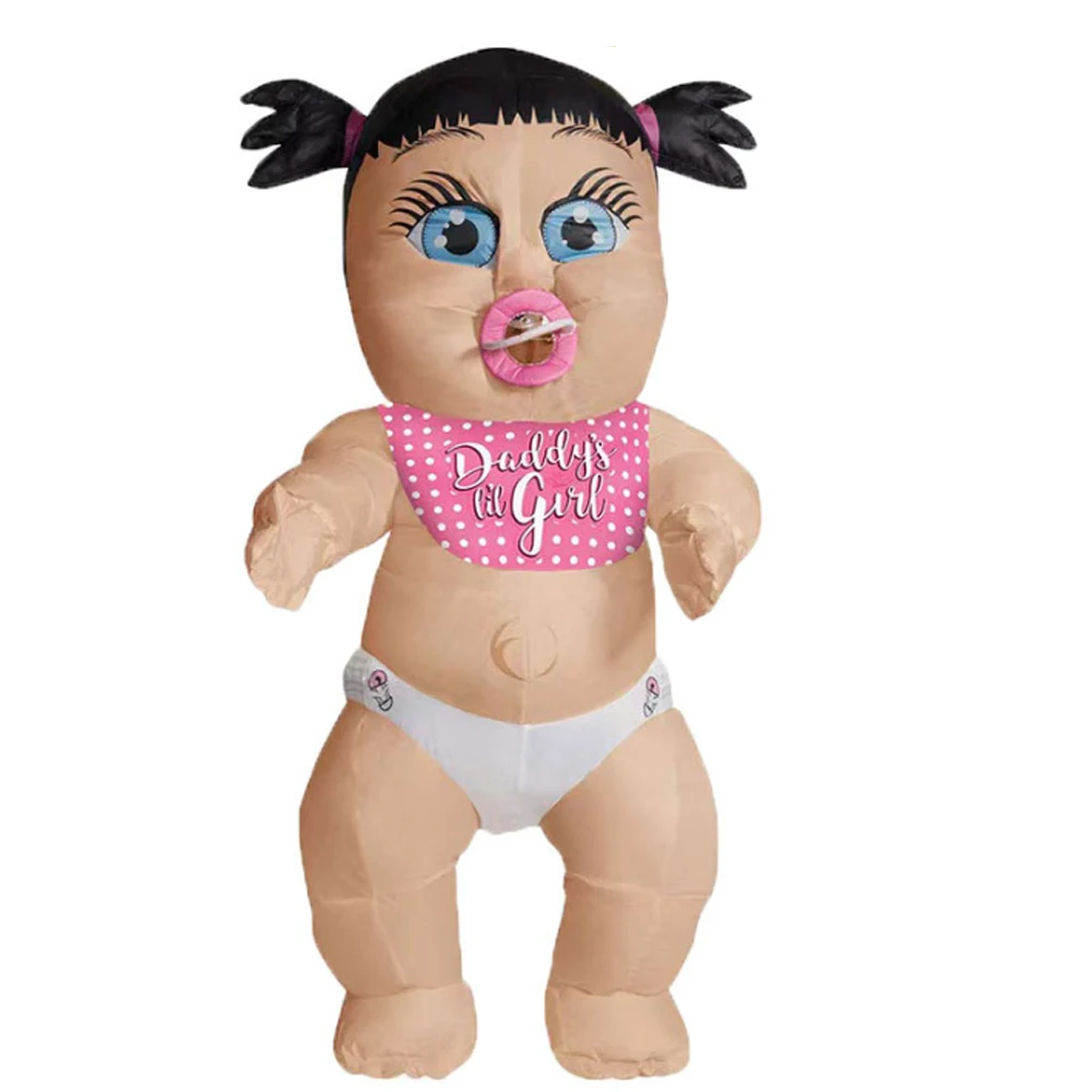 Boys Girls Giant Baby Inflatable Clothing Adult Cosplay Mascot Costume Halloween  Gender Reveal Party