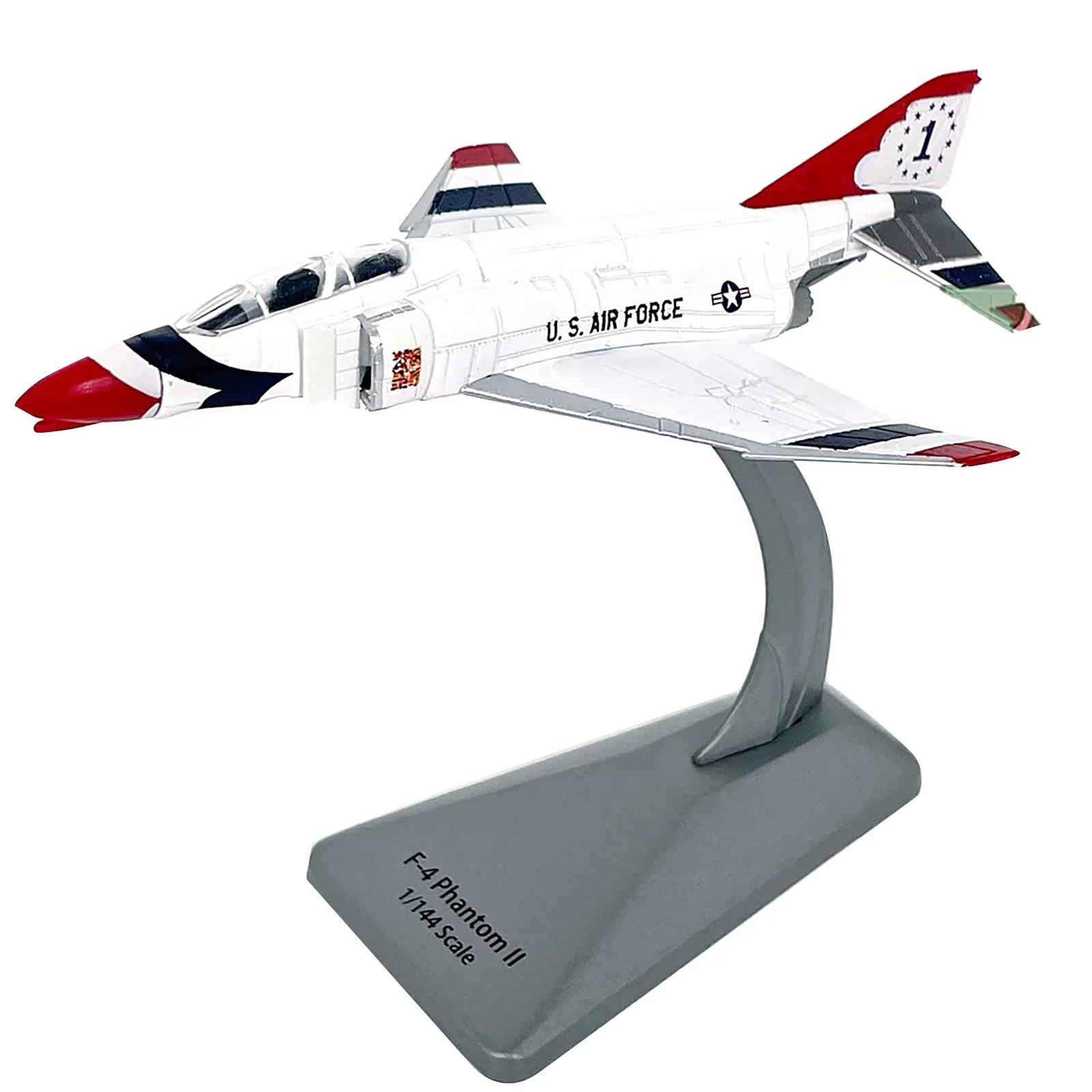 1/144 Scale Alloy Airplane Model USAF F-4 Phantom II Fighter For McDonnell-Douglas Finished Metal Model 14*9.5cm Home Decor Gift