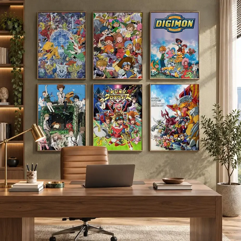 Anime D-Digimon Poster High-Quality Waterproof Wall Decal for Study, Living Room & Garage, Great Gift for Fans