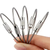 5PCS 15CM Outdoor Tools EDC Camping Tools Tactical Equipment Multi Keychain Kit 304 Stainless Steel Wire Rope Keyring Travel Ch