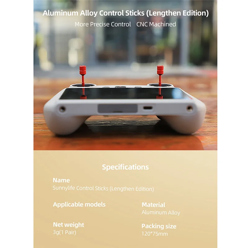 Voor Verlengde Joystick Dji Mini3 Pro/Dji Rc Afstandsbediening Duim Rocker Vervangen Controller Sticks Accessoires, Rood