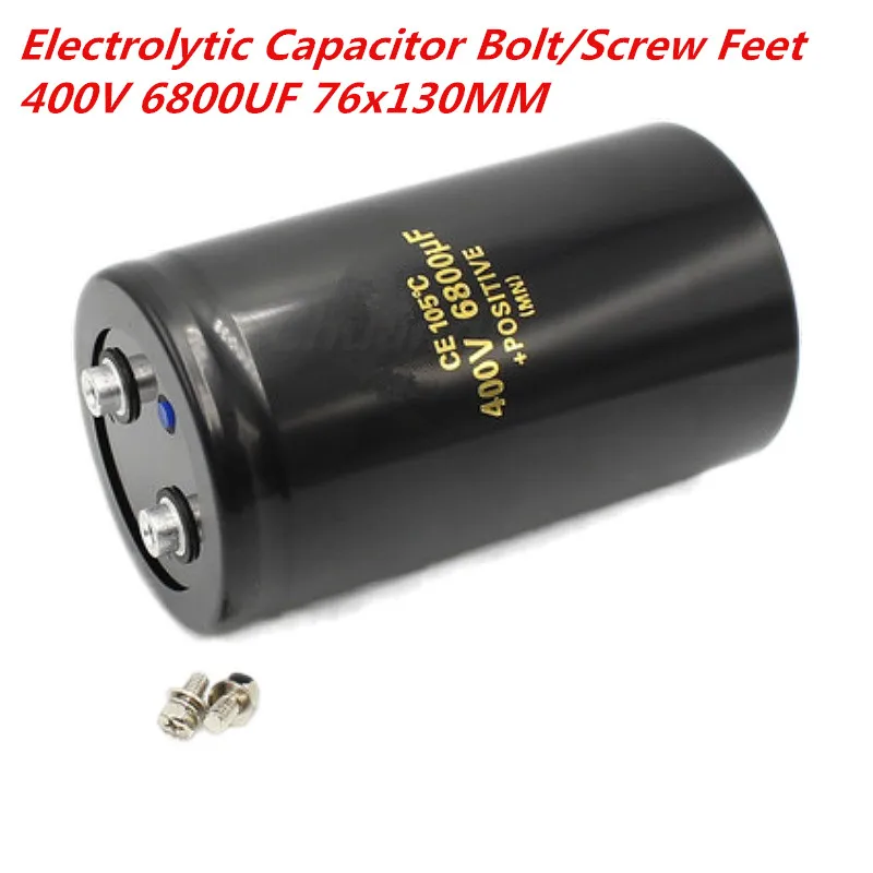 1/PCS 400V6800UF 73*130MM 6800UF 400V Bolt/Screw Foot Audio Filter Electrolytic Capacitor 105℃