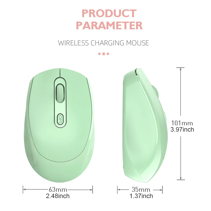 Ratón inalámbrico compatible con Bluetooth, Mouse ergonómico portátil de 2,4G para ordenador portátil, tableta, Notebook, oficina, Gaming, recargable