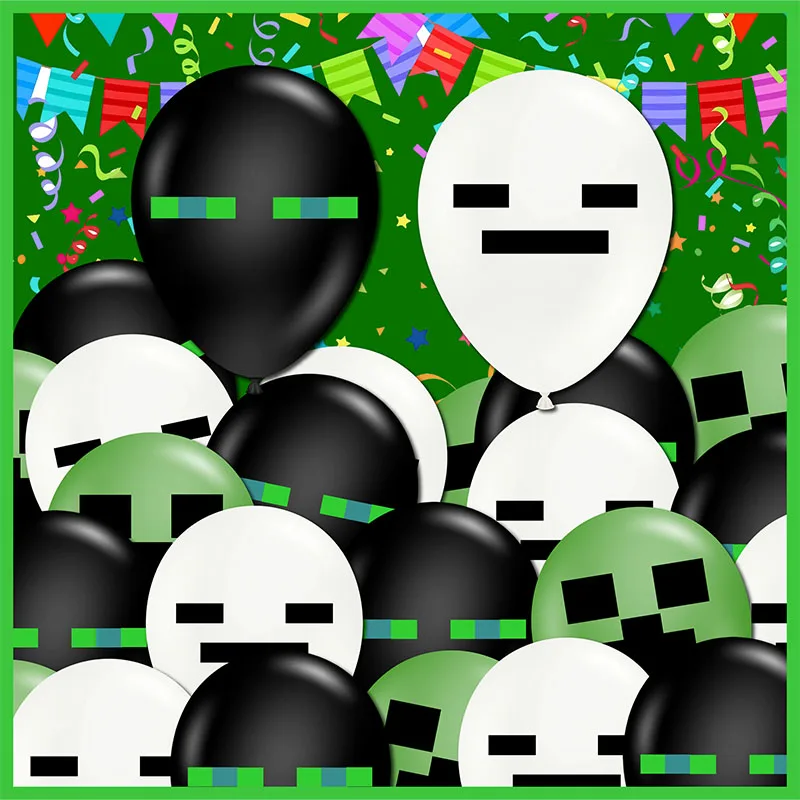 Ballons en latex Pixel sur le thème des jeux vidéo pour fêtes d'anniversaire de garçons et de filles, décorations de célébration avec personnages de dessins animés