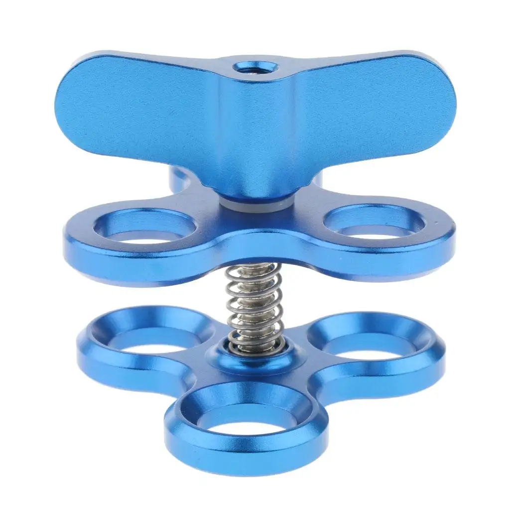 1 Inch Triple Ball Clamp Aluminum Butterfly Clip Diving Holder Joint Arm Mount for Underwater Photography