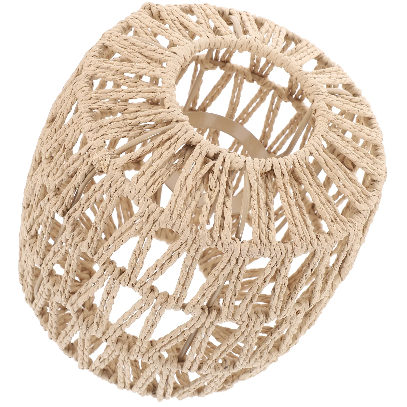 

Imitation Rattan Woven Lampshade Durable Practical Rustic Vintage Style Easy to Assemble for Home Dining Area Kitchen Bedroom