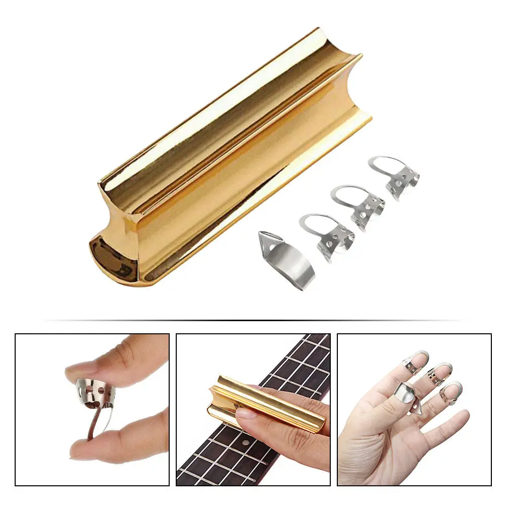 Stainless Steel Guitar Slide Set 5Pcs Tone Bars for Electric Guitar Smooth Bright Sound Accessories